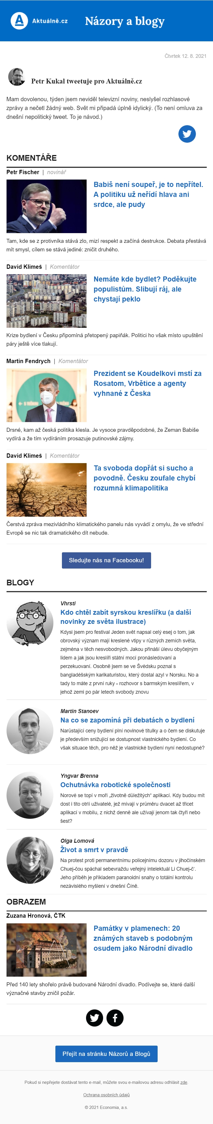 Náhled newsletteru Názory Aktuálně.cz